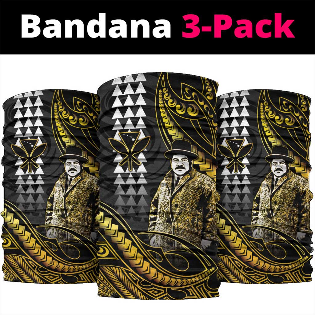 Hawaii Kuhio The Citizen Prince Neck Gaiter Gold Polynesian Tribal Tattoo