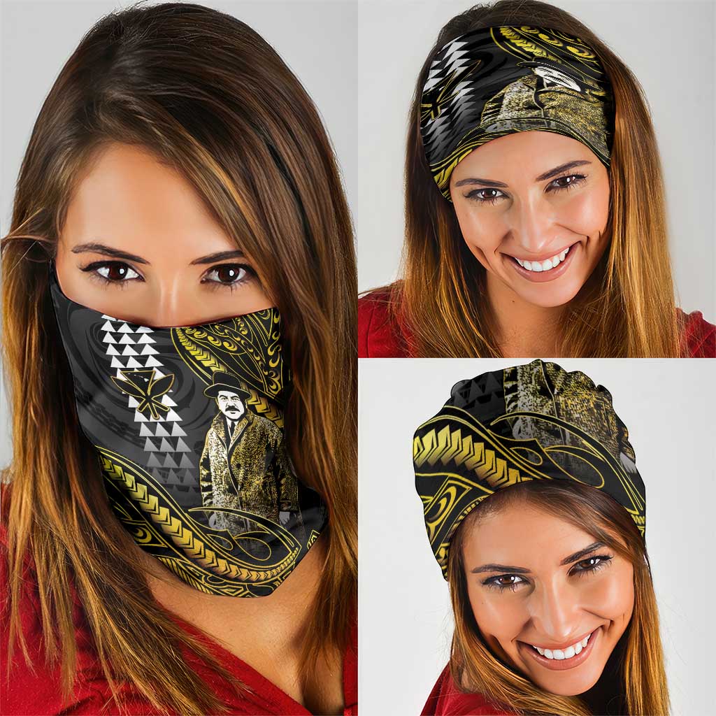 Hawaii Kuhio The Citizen Prince Neck Gaiter Gold Polynesian Tribal Tattoo