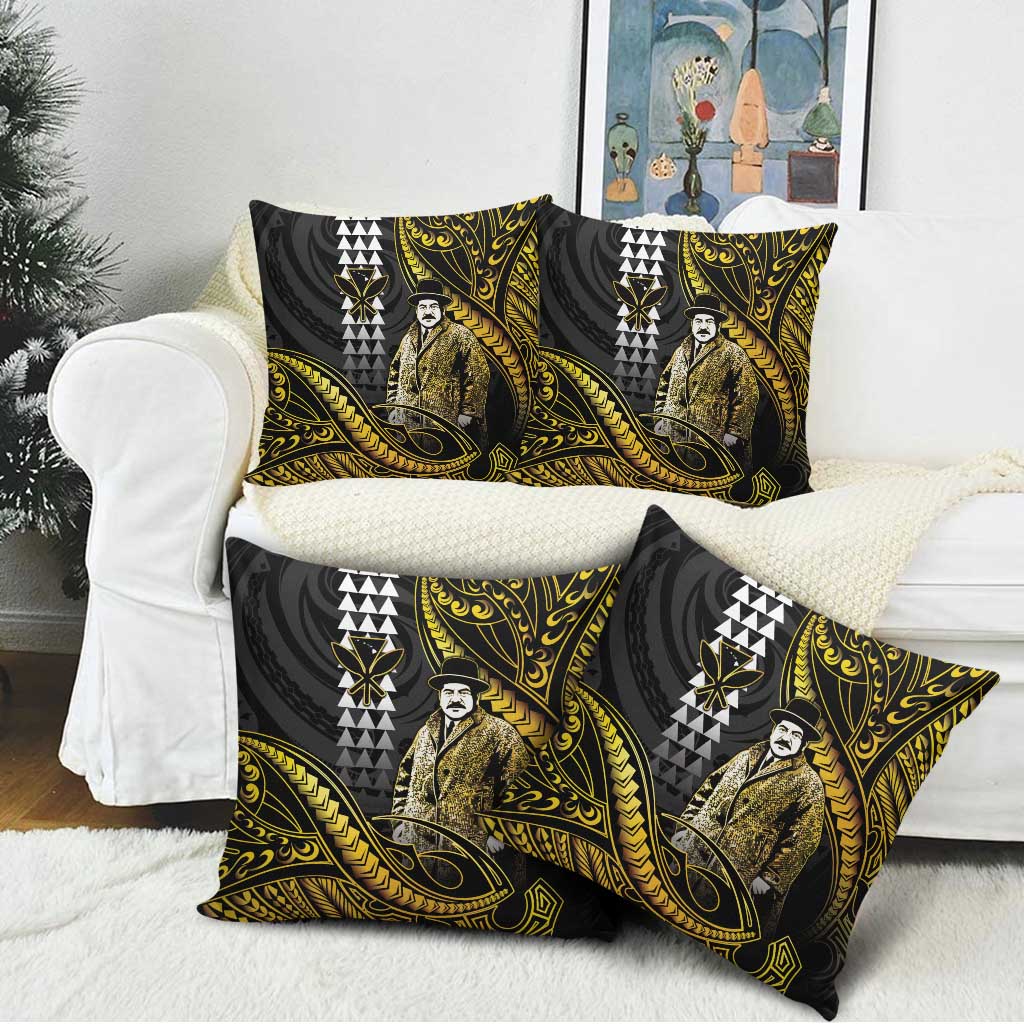 Hawaii Kuhio The Citizen Prince Pillow Cover Gold Polynesian Tribal Tattoo