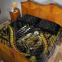 Hawaii Kuhio The Citizen Prince Quilt Bed Set Gold Polynesian Tribal Tattoo