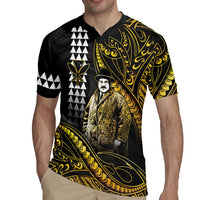Hawaii Kuhio The Citizen Prince Rugby Jersey Gold Polynesian Tribal Tattoo
