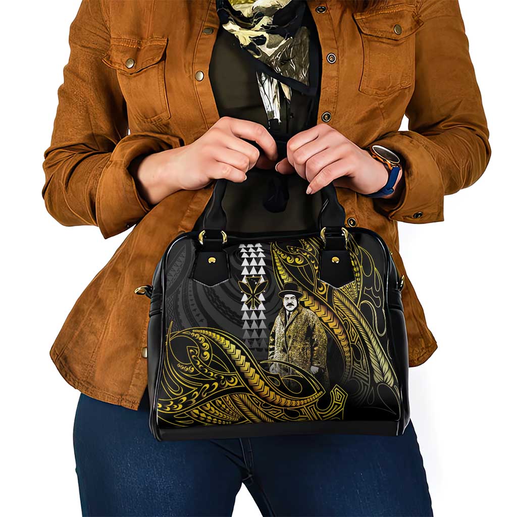 Hawaii Kuhio The Citizen Prince Shoulder Handbag Gold Polynesian Tribal Tattoo
