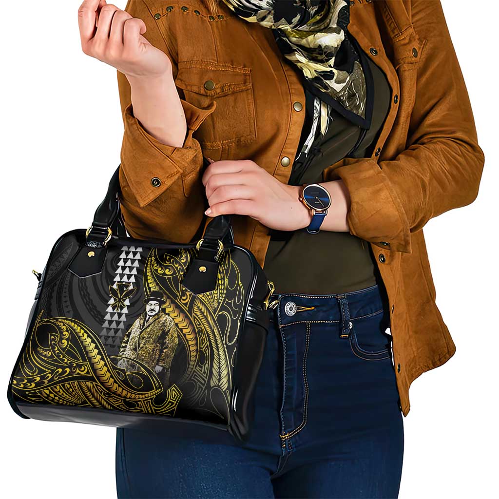 Hawaii Kuhio The Citizen Prince Shoulder Handbag Gold Polynesian Tribal Tattoo