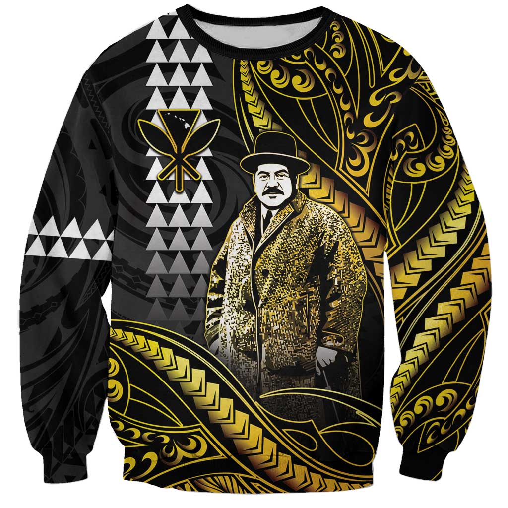 Hawaii Kuhio The Citizen Prince Sweatshirt Gold Polynesian Tribal Tattoo