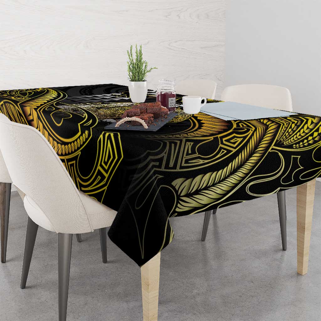 Hawaii Kuhio The Citizen Prince Tablecloth Gold Polynesian Tribal Tattoo