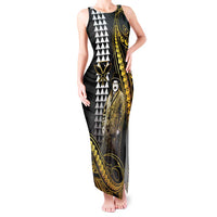 Hawaii Kuhio The Citizen Prince Tank Maxi Dress Gold Polynesian Tribal Tattoo