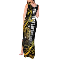 Hawaii Kuhio The Citizen Prince Tank Maxi Dress Gold Polynesian Tribal Tattoo