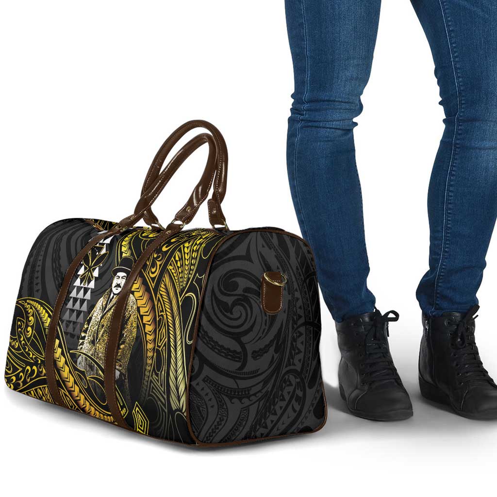 Hawaii Kuhio The Citizen Prince Travel Bag Gold Polynesian Tribal Tattoo