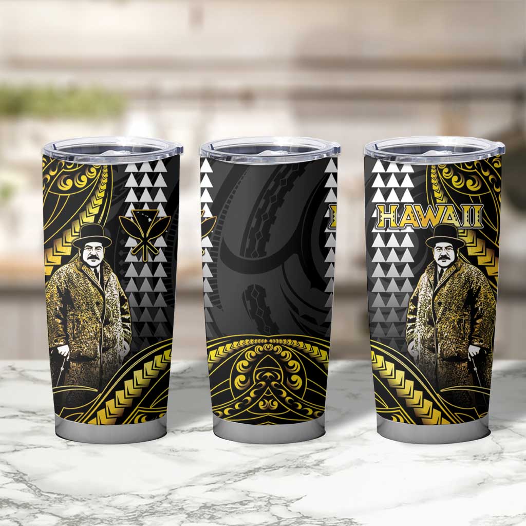 Hawaii Kuhio The Citizen Prince Tumbler Cup Gold Polynesian Tribal Tattoo