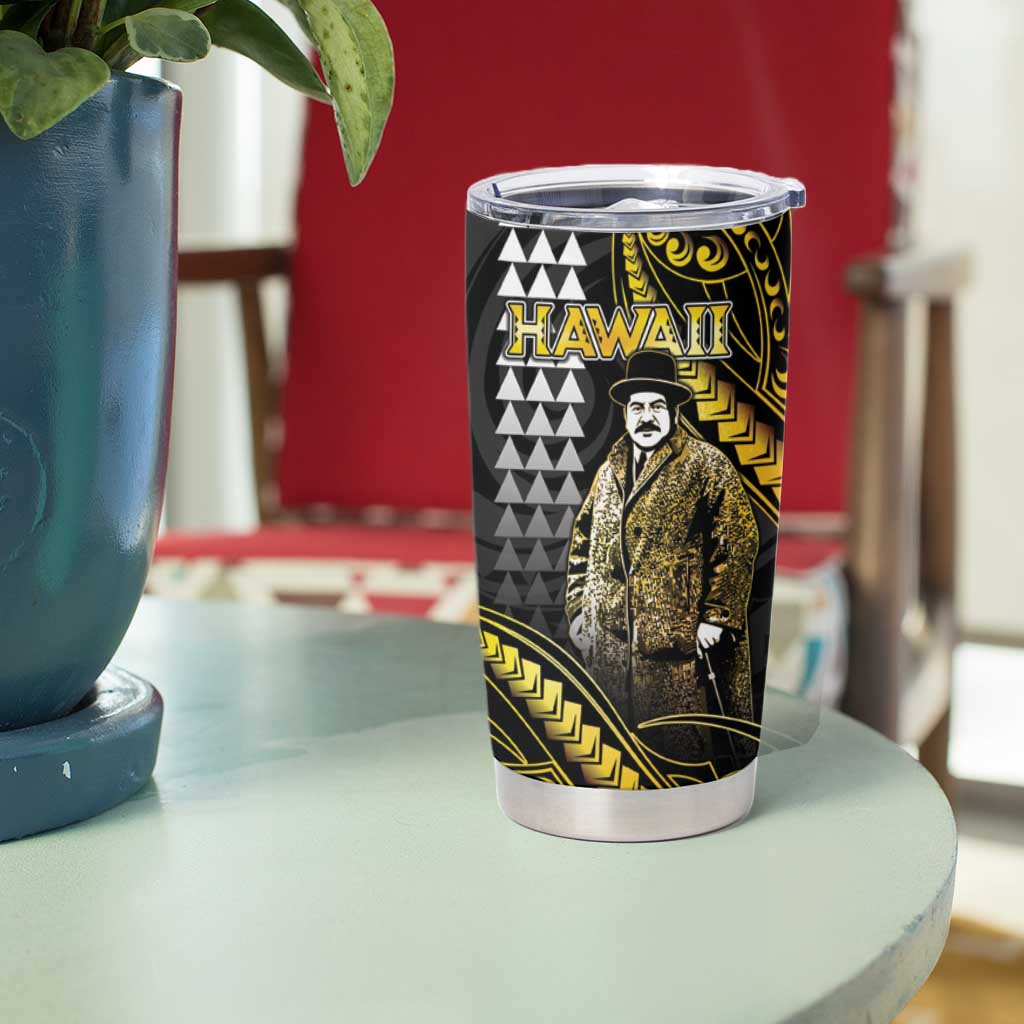 Hawaii Kuhio The Citizen Prince Tumbler Cup Gold Polynesian Tribal Tattoo