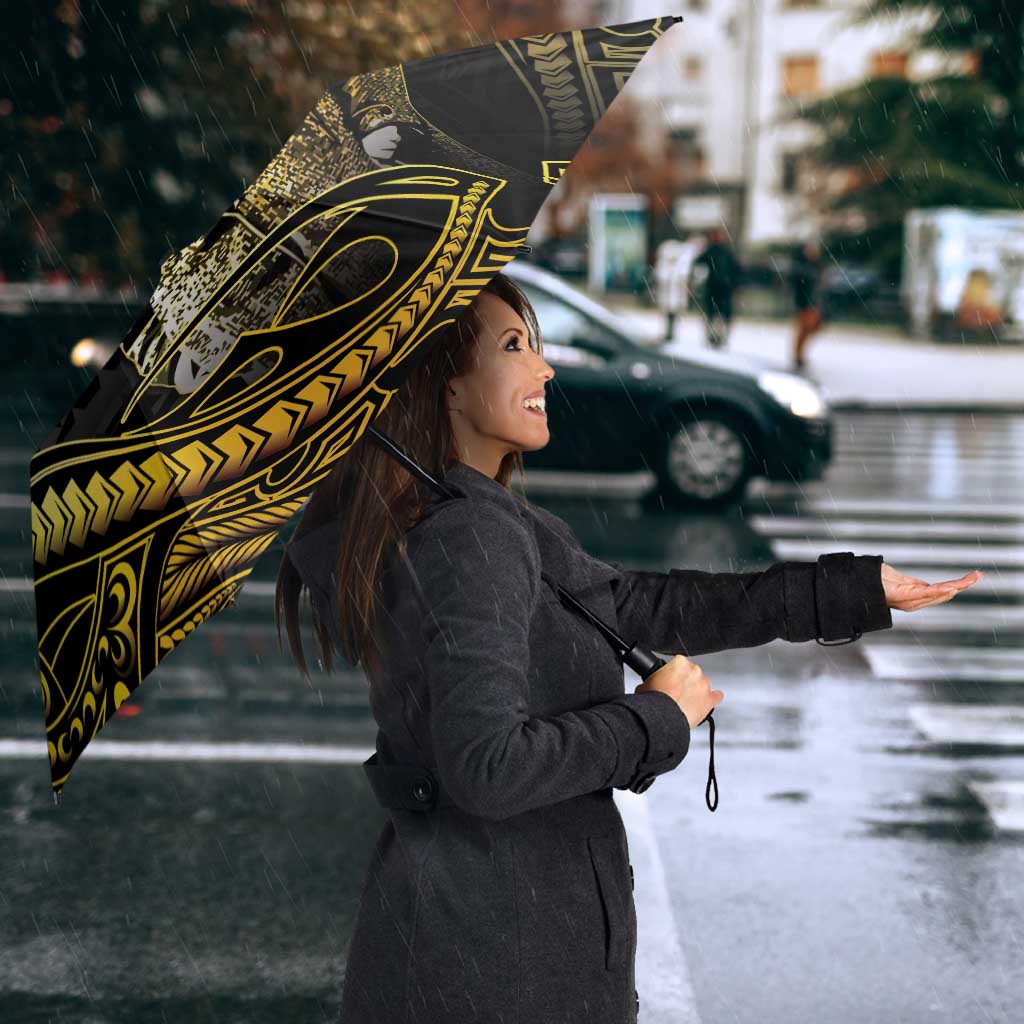 Hawaii Kuhio The Citizen Prince Umbrella Gold Polynesian Tribal Tattoo