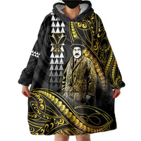 Hawaii Kuhio The Citizen Prince Wearable Blanket Hoodie Gold Polynesian Tribal Tattoo