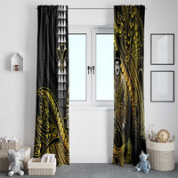 Hawaii Kuhio The Citizen Prince Window Curtain Gold Polynesian Tribal Tattoo