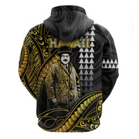Hawaii Kuhio The Citizen Prince Zip Hoodie Gold Polynesian Tribal Tattoo