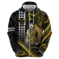 Hawaii Kuhio The Citizen Prince Zip Hoodie Gold Polynesian Tribal Tattoo