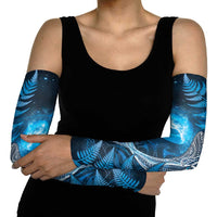 New Zealand Matariki Arm Sleeves Maori Koru With Humpback Whale Blue