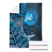 New Zealand Matariki Blanket Maori Koru With Humpback Whale Blue