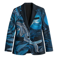 New Zealand Matariki Blazer Maori Koru With Humpback Whale Blue