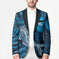 New Zealand Matariki Blazer Maori Koru With Humpback Whale Blue