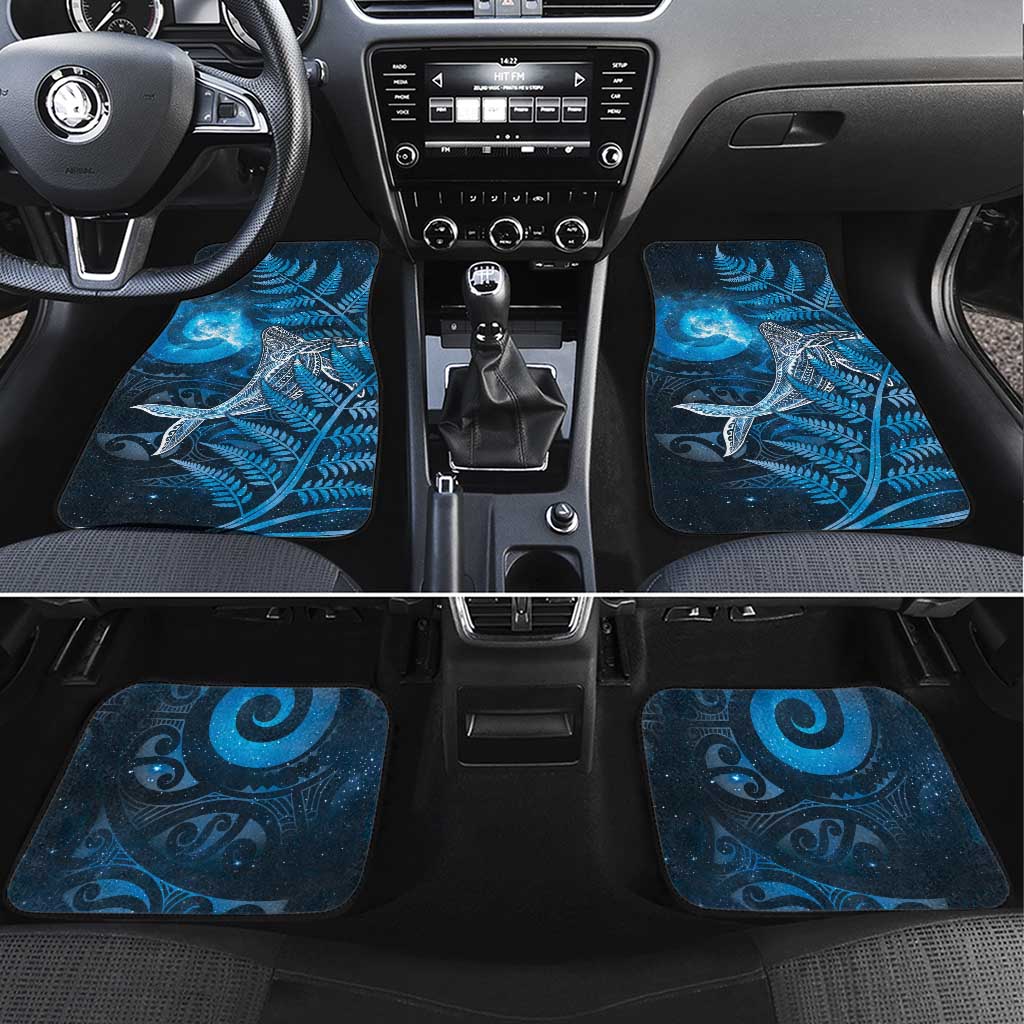 New Zealand Matariki Car Mats Maori Koru With Humpback Whale Blue