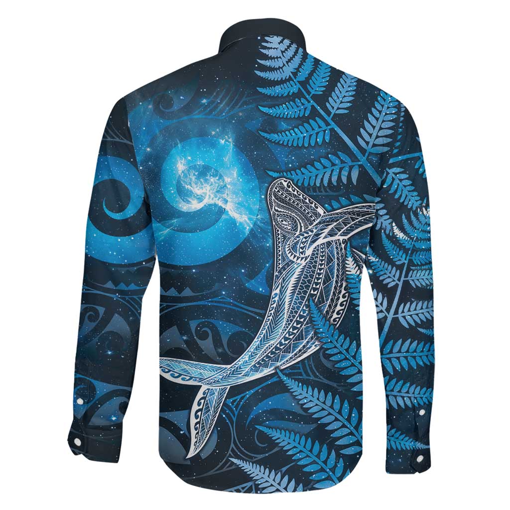 New Zealand Matariki Family Matching Off Shoulder Short Dress and Hawaiian Shirt Maori Koru With Humpback Whale Blue LT05 - Polynesian Pride