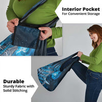 New Zealand Matariki Grocery Bag Maori Koru With Humpback Whale Blue