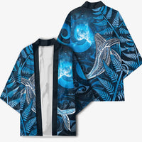 New Zealand Matariki Kimono Maori Koru With Humpback Whale Blue