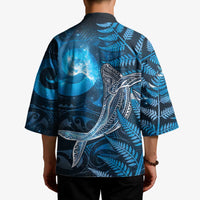 New Zealand Matariki Kimono Maori Koru With Humpback Whale Blue