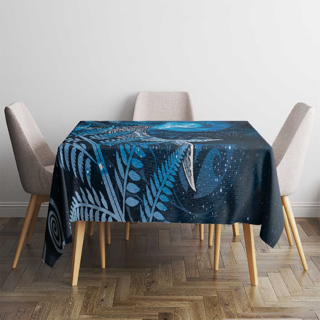New Zealand Matariki Tablecloth Maori Koru With Humpback Whale Blue