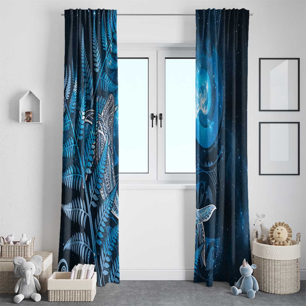 New Zealand Matariki Window Curtain Maori Koru With Humpback Whale Blue