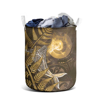 New Zealand Matariki Laundry Basket Maori Koru With Humpback Whale Gold