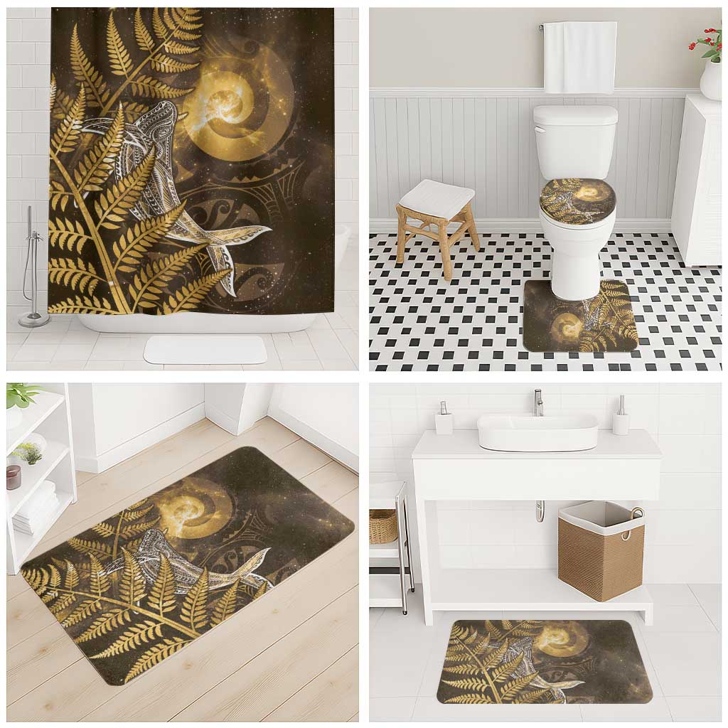 New Zealand Matariki Bathroom Set Maori Koru With Humpback Whale Gold