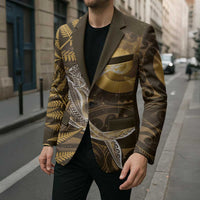 New Zealand Matariki Blazer Maori Koru With Humpback Whale Gold