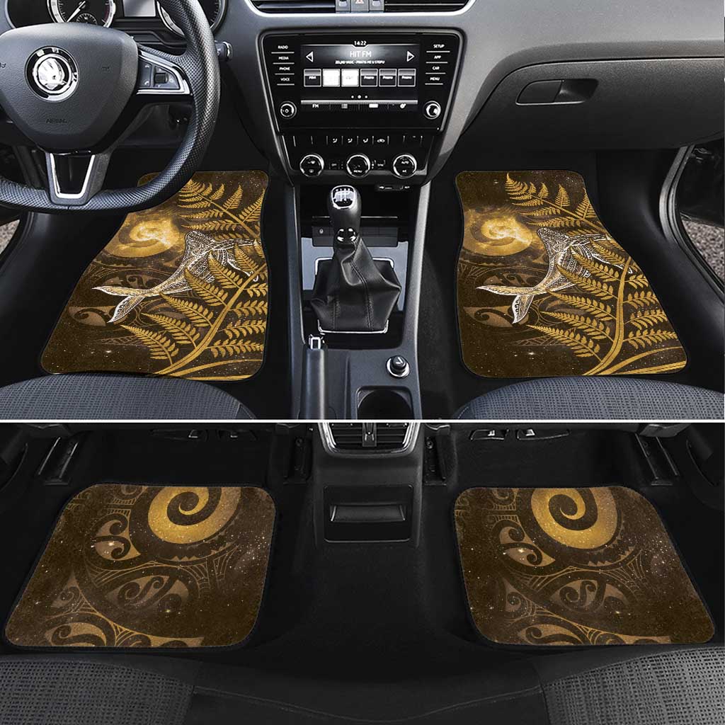 New Zealand Matariki Car Mats Maori Koru With Humpback Whale Gold
