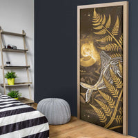 New Zealand Matariki Door Cover Maori Koru With Humpback Whale Gold