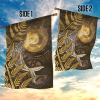 New Zealand Matariki Garden Flag Maori Koru With Humpback Whale Gold