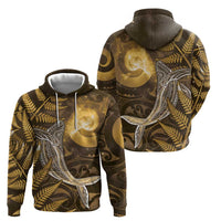 New Zealand Matariki Hoodie Maori Koru With Humpback Whale Gold