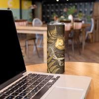 New Zealand Matariki Skinny Tumbler Maori Koru With Humpback Whale Gold LT05 - Polynesian Pride
