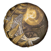 New Zealand Matariki Spare Tire Cover Maori Koru With Humpback Whale Gold