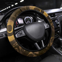 New Zealand Matariki Steering Wheel Cover Maori Koru With Humpback Whale Gold