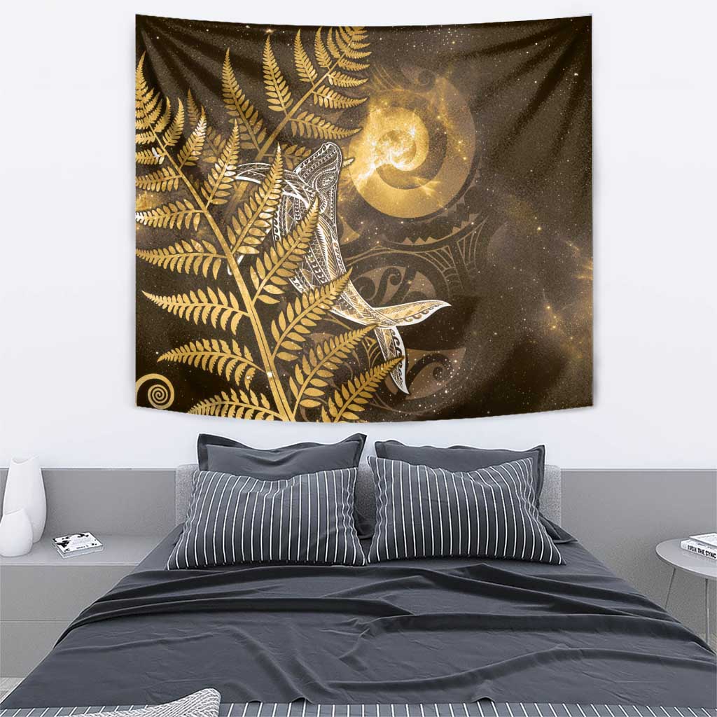 New Zealand Matariki Tapestry Maori Koru With Humpback Whale Gold