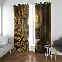 New Zealand Matariki Window Curtain Maori Koru With Humpback Whale Gold