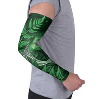 New Zealand Matariki Arm Sleeves Maori Koru With Humpback Whale Green
