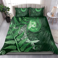 New Zealand Matariki Bedding Set Maori Koru With Humpback Whale Green