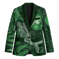 New Zealand Matariki Blazer Maori Koru With Humpback Whale Green