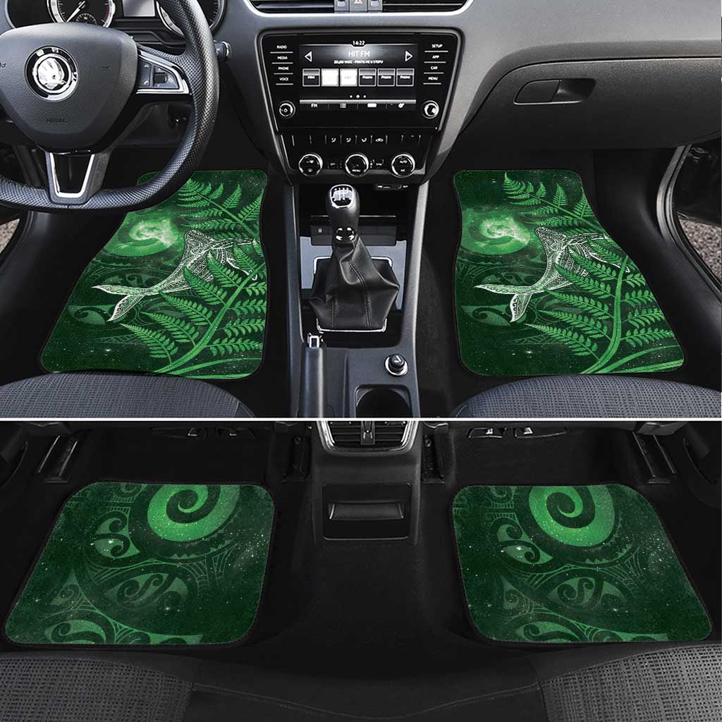 New Zealand Matariki Car Mats Maori Koru With Humpback Whale Green