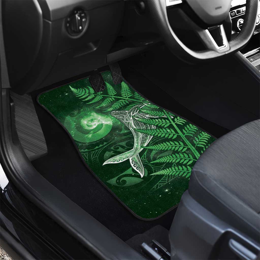 New Zealand Matariki Car Mats Maori Koru With Humpback Whale Green