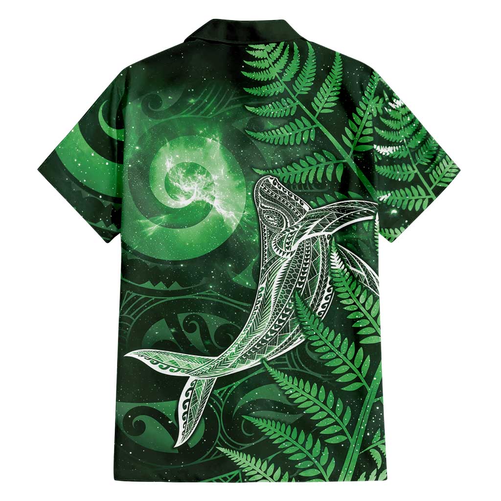 New Zealand Matariki Family Matching Tank Maxi Dress and Hawaiian Shirt Maori Koru With Humpback Whale Green LT05 - Polynesian Pride
