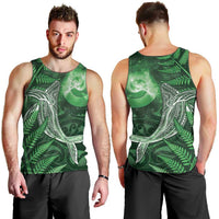 New Zealand Matariki Men Tank Top Maori Koru With Humpback Whale Green