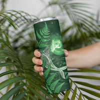 New Zealand Matariki Skinny Tumbler Maori Koru With Humpback Whale Green LT05 - Polynesian Pride